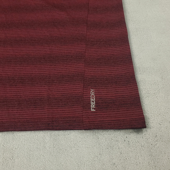 Eddie Bauer T Shirt Mens Medium FreeDry Polyester Striped Hiking Active Wicking - Picture 7 of 8